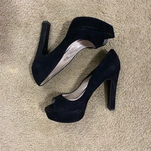 Black Platform Suede Heels